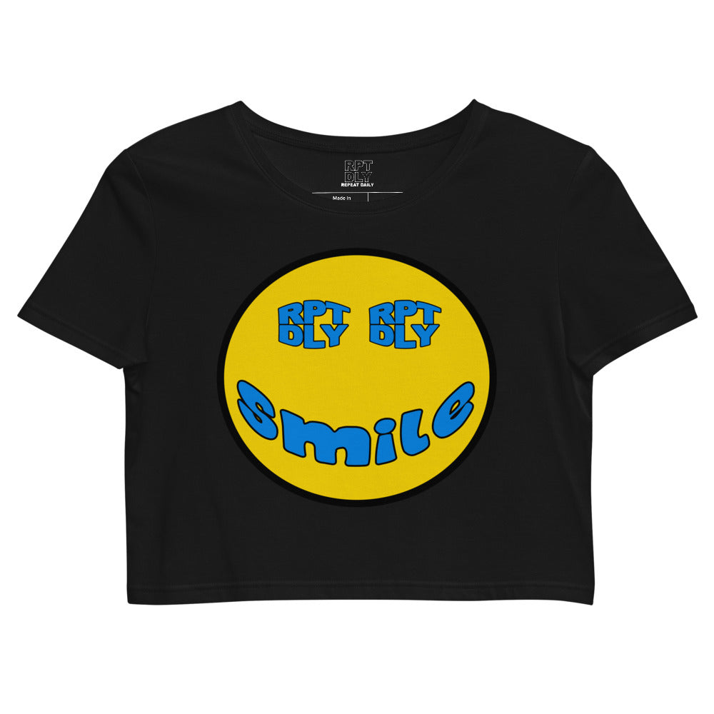 RPT DLY BLUE SMILE Organic Crop Top