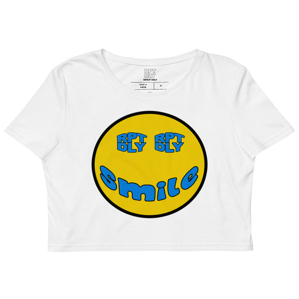 RPT DLY BLUE SMILE Organic Crop Top